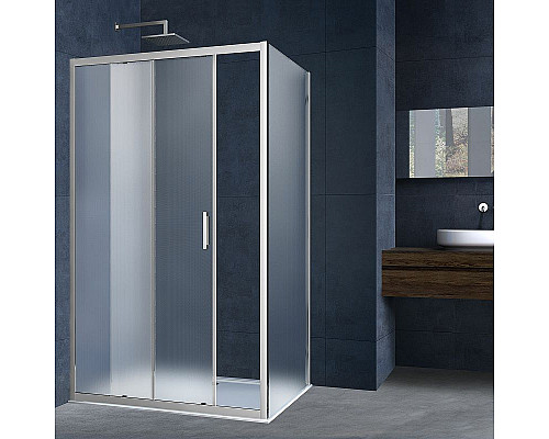 Приобрести Душевой уголок Vincea Alpha 150x80 VSR-3AL8015MT профиль Хром стекло текстурное в магазине сантехники Santeh-Crystal.ru