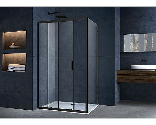 Заказать Душевой уголок Vincea Alpha 120x90 VSR-3AL9012CLB профиль Черный стекло прозрачное в магазине сантехники Santeh-Crystal.ru