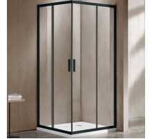 Душевой уголок Vincea Garda VSS-1G100CLB 100х100 профиль Черный стекло прозрачное