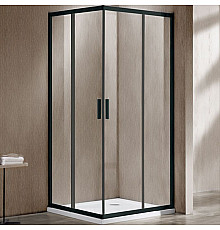 Душевой уголок Vincea Garda VSS-1G100CLB 100х100 профиль Черный стекло прозрачное