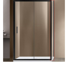 Душевая стенка Vincea Garda 100 VSG-1G100CLB профиль Черный стекло прозрачное