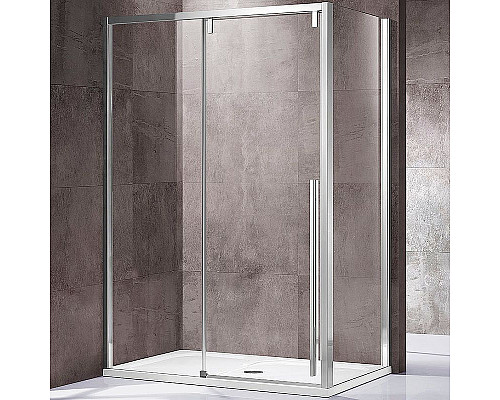 Приобрести Душевой уголок Vincea Lugano 160х80 VSR-1L8016CL-1 профиль Хром стекло прозрачное в магазине сантехники Santeh-Crystal.ru