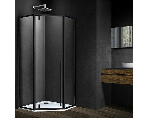 Заказать Душевой уголок Vincea Penta 100х100 VSP-3P100CLB профиль Черный стекло прозрачное в магазине сантехники Santeh-Crystal.ru