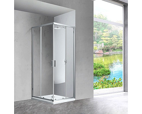 Купить Душевой уголок Vincea Scala 80х80 VSS-2SC800CL профиль Хром стекло прозрачное в магазине сантехники Santeh-Crystal.ru