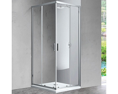 Купить Душевой уголок Vincea Scala 90х90 VSS-2SC900CL профиль Хром стекло прозрачное в магазине сантехники Santeh-Crystal.ru