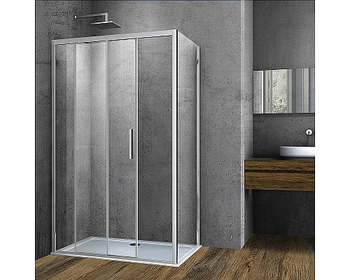 Купить Душевой уголок Vincea Soft 130x100 VSR-3SO1013CL профиль Хром стекло прозрачное в магазине сантехники Santeh-Crystal.ru