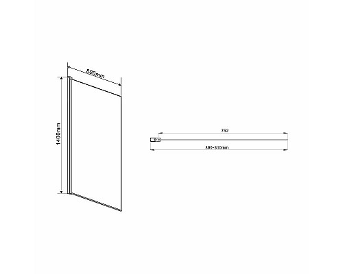 Заказать Шторка на ванну Vincea VSB 80х140 VSB-11800CGB профиль Черный матовый стекло тонированное в магазине сантехники Santeh-Crystal.ru