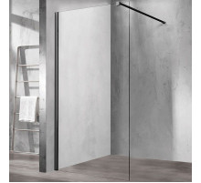 Душевая перегородка Vincea Walk-In 100 VSW-1H100CLB профиль Черный матовый стекло прозрачное