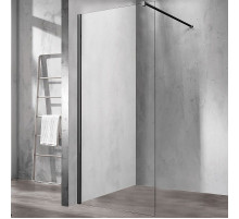 Душевая перегородка Vincea Walk-In 110 VSW-1H110CLB профиль Черный матовый стекло прозрачное