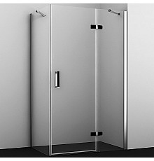 Душевой уголок WasserKRAFT Aller 120х100 R 10H10RBLACK профиль Хром стекло прозрачное
