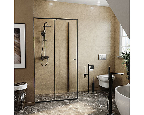 Заказать Душевой уголок WasserKRAFT Dill 110x90 61S15 профиль Черный матовый стекло прозрачное в магазине сантехники Santeh-Crystal.ru