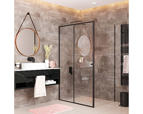 Заказать Душевой уголок WasserKRAFT Dill 110x90 61S15 профиль Черный матовый стекло прозрачное в магазине сантехники Santeh-Crystal.ru