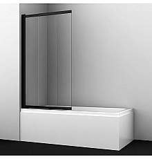 Шторка на ванну WasserKRAFT Dill 100 61S02-100WS профиль Черный стекло прозрачное