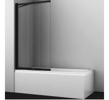 Шторка на ванну WasserKRAFT Dill 80 61S02-80 Fixed профиль Черный стекло прозрачное