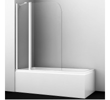 Шторка на ванну WasserKRAFT Leine 110 35P02-110W профиль Белый матовый стекло прозрачное