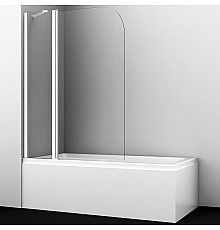 Шторка на ванну WasserKRAFT Leine 110 35P02-110W профиль Белый матовый стекло прозрачное