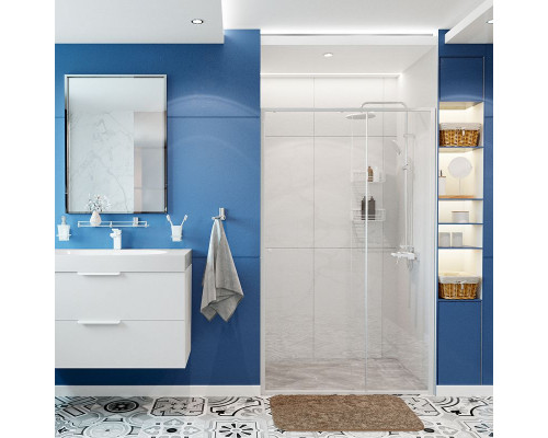 Заказать Душевая дверь WasserKRAFT Rhin 100 44S12 профиль Белый стекло прозрачное в магазине сантехники Santeh-Crystal.ru