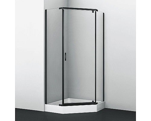 Купить Душевой уголок WasserKRAFT Wiese 90x90 84P11 профиль Черный матовый стекло прозрачное в магазине сантехники Santeh-Crystal.ru