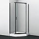 Купить Душевой уголок WasserKRAFT Wiese 90x90 84P11 профиль Черный матовый стекло прозрачное в магазине сантехники Santeh-Crystal.ru
