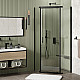 Купить Душевой уголок WasserKRAFT Wiese 90x90 84P11 профиль Черный матовый стекло прозрачное в магазине сантехники Santeh-Crystal.ru