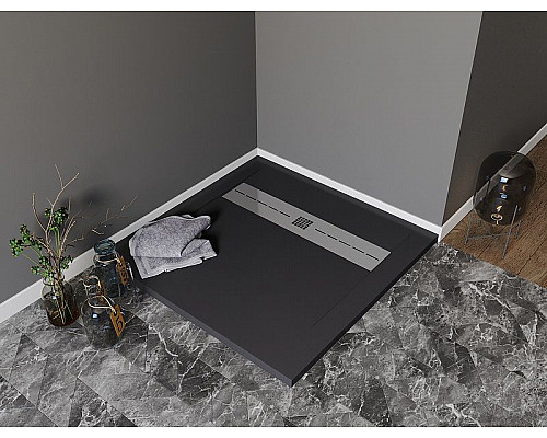 Заказать Душевой поддон из искусственного камня Aquanet Delight 90x90 258896 Черный в магазине сантехники Santeh-Crystal.ru