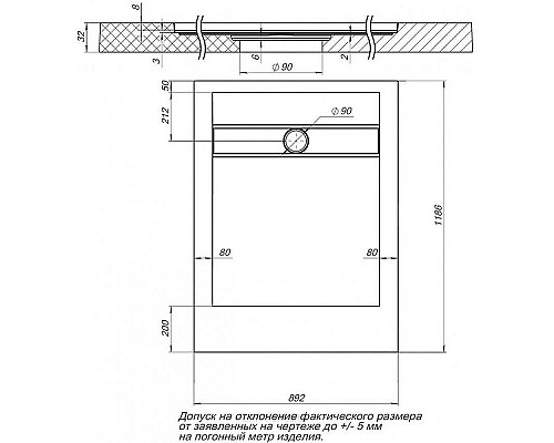 Заказать Душевой поддон из искусственного камня Aquanet Delight 120x90 260111 Серый в магазине сантехники Santeh-Crystal.ru