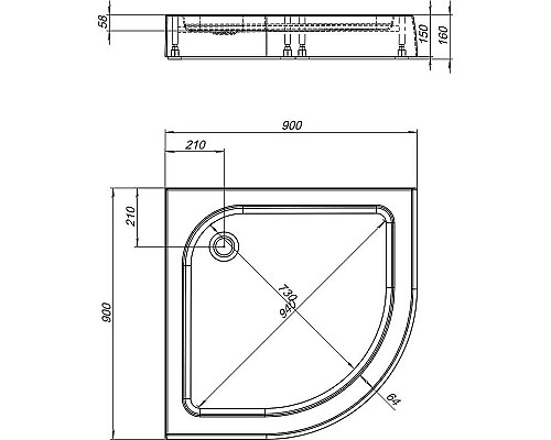 Купить Акриловый поддон для душа Aquanet HX515 90x90 293844 Белый в магазине сантехники Santeh-Crystal.ru