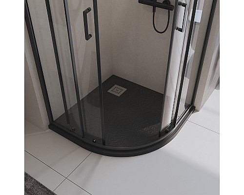 Душевой поддон из искусственного камня BelBagno Uno 90x90 TRAY-MR-UNO-R-90-550-35-NERO-CR Черный матовый