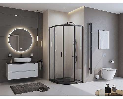 Душевой поддон из искусственного камня BelBagno Uno 90x90 TRAY-MR-UNO-R-90-550-35-NERO-CR Черный матовый