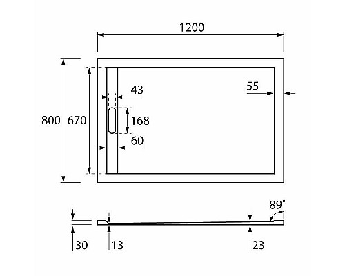 Купить Душевой поддон из искусственного камня Cezares Tray AS 120x80 TRAY-AS-AH-120/80-30-W Белый в магазине сантехники Santeh-Crystal.ru