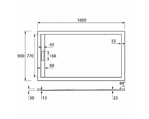 Заказать Душевой поддон из искусственного камня Cezares Tray AS 160x90 TRAY-AS-AH-160/90-30-W Белый в магазине сантехники Santeh-Crystal.ru