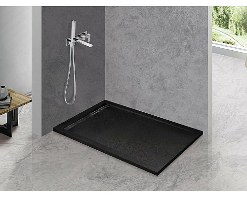 Купить Душевой поддон из искусственного камня Cezares Tray AS 120х90 TRAY-AS-AH-120/90-30-NERO Черный матовый в магазине сантехники Santeh-Crystal.ru