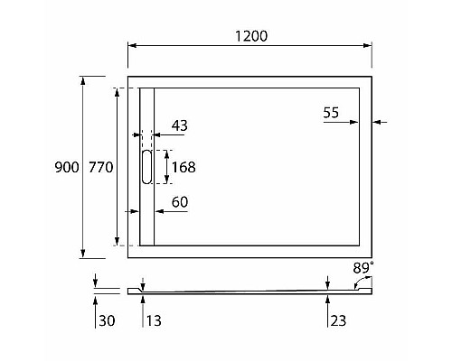 Купить Душевой поддон из искусственного камня Cezares Tray AS 120х90 TRAY-AS-AH-120/90-30-NERO Черный матовый в магазине сантехники Santeh-Crystal.ru