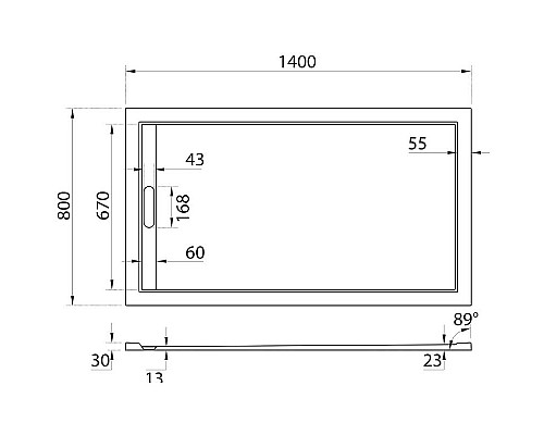 Заказать Душевой поддон из искусственного камня Cezares Tray AS 140х80 TRAY-AS-AH-140/80-30-W Белый в магазине сантехники Santeh-Crystal.ru