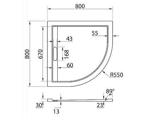 Заказать Душевой поддон из искусственного камня Cezares Tray AS 80x80 TRAY-AS-R-80-30-W Белый в магазине сантехники Santeh-Crystal.ru