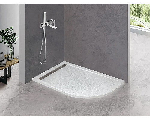 Душевой поддон из искусственного камня Cezares Tray AS 120x80 L TRAY-AS-RH-120/80-30-W-L Белый