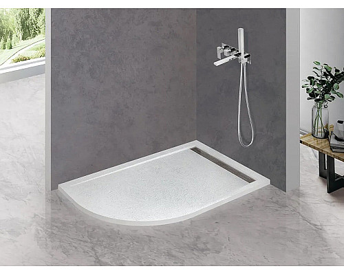 Душевой поддон из искусственного камня Cezares Tray AS 120x80 R TRAY-AS-RH-120/80-30-W-R Белый