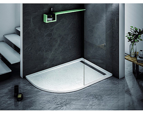 Душевой поддон из искусственного камня Cezares Tray AS 120x80 R TRAY-AS-RH-120/80-30-W-R Белый