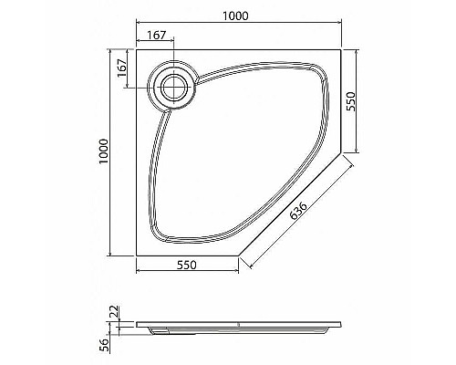 Купить Душевой поддон из искусственного камня Cezares Tray S 100х100 TRAY-S-P-100-56-W Белый в магазине сантехники Santeh-Crystal.ru