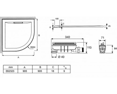 Купить Душевой поддон из материала Flight Jacob Delafon Flight Pure 90x90 E62323-00 Белый глянец в магазине сантехники Santeh-Crystal.ru