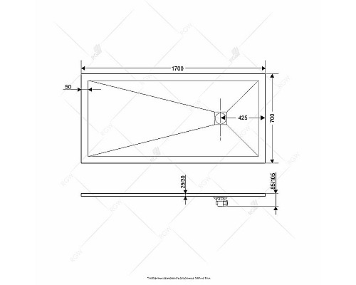 Купить Душевой поддон из искусственного камня RGW Stone Tray ST-W 170х70 16152717-01 Белый в магазине сантехники Santeh-Crystal.ru