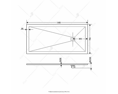 Купить Душевой поддон из искусственного камня RGW Stone Tray ST-W 130x70 16152713-01 Белый в магазине сантехники Santeh-Crystal.ru