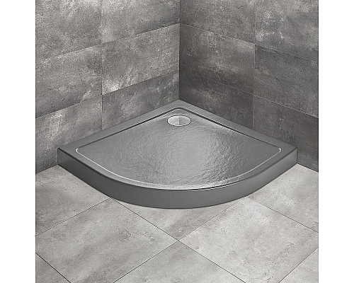 Купить Акриловый поддон для душа Radaway Doros A Compact 90x90 SDRA9090-05-64S Антрацитовый камень в магазине сантехники Santeh-Crystal.ru