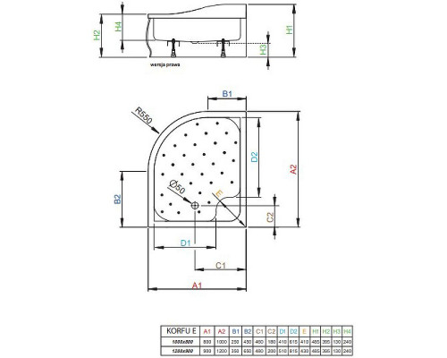 Купить Акриловый поддон для душа Radaway Korfu E 120x90 L 4E91240-03L Белый в магазине сантехники Santeh-Crystal.ru