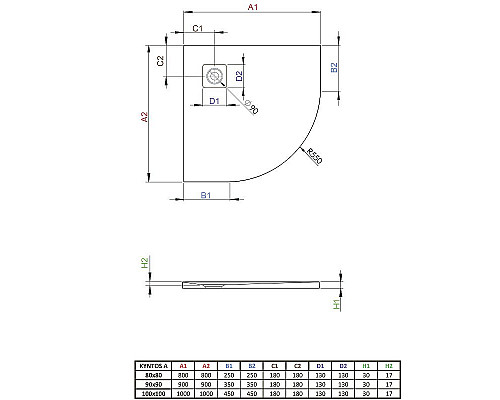 Заказать Душевой поддон из искусственного камня Radaway Kyntos A 90х90 HKA9090-04 Белый в магазине сантехники Santeh-Crystal.ru