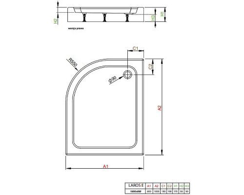 Заказать Акриловый поддон для душа Radaway Laros E Compact 100x80 L SLE81017-01L Белый в магазине сантехники Santeh-Crystal.ru
