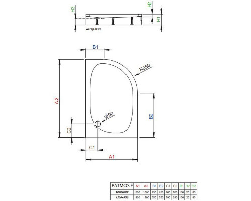 Приобрести Акриловый поддон для душа Radaway Patmos E 120x90 R 4P91217-03R Белый в магазине сантехники Santeh-Crystal.ru