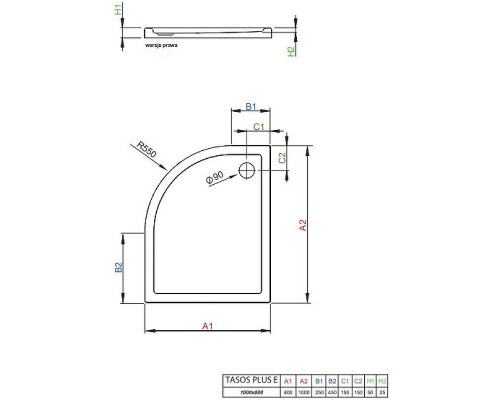 Заказать Акриловый поддон для душа Radaway Tasos Plus E 100x80 R STE1086-30R Белый в магазине сантехники Santeh-Crystal.ru