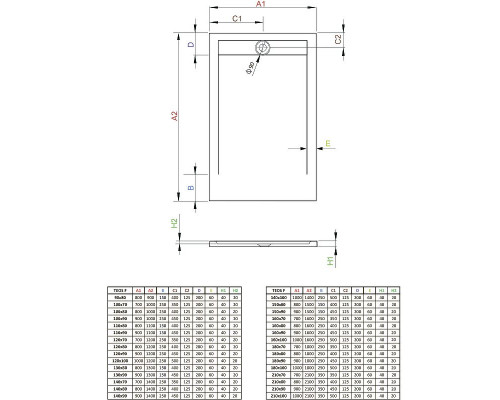 Заказать Душевой поддон из искусственного камня Radaway Teos F 100x90 HTF10090-64 Антрацит в магазине сантехники Santeh-Crystal.ru