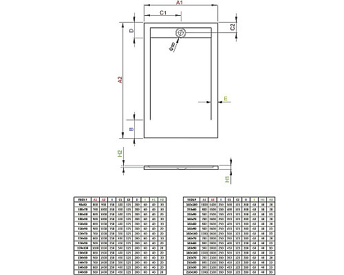 Приобрести Душевой поддон из искусственного камня Radaway Teos F 120x80 HTF12080-64 Антрацит в магазине сантехники Santeh-Crystal.ru